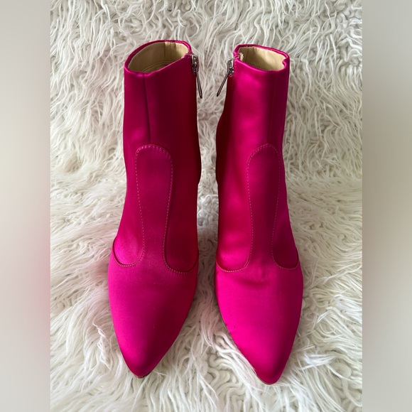 Sam Edelman Fuchsia Pink Satin Ankle Booties Size 8 - Picture 7 of 7